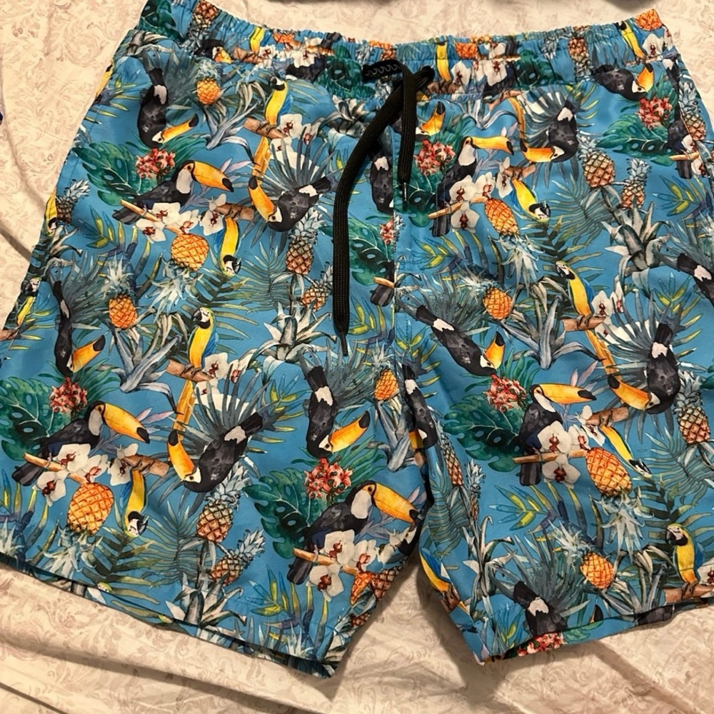 Tropical Toucan Print Swim Shorts